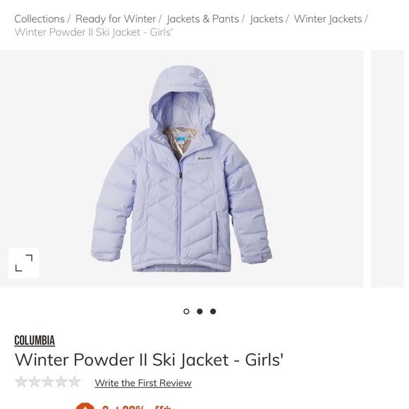 New with tags, never worn Columbia Powder II jacket for girls. - Picture 6 of 7